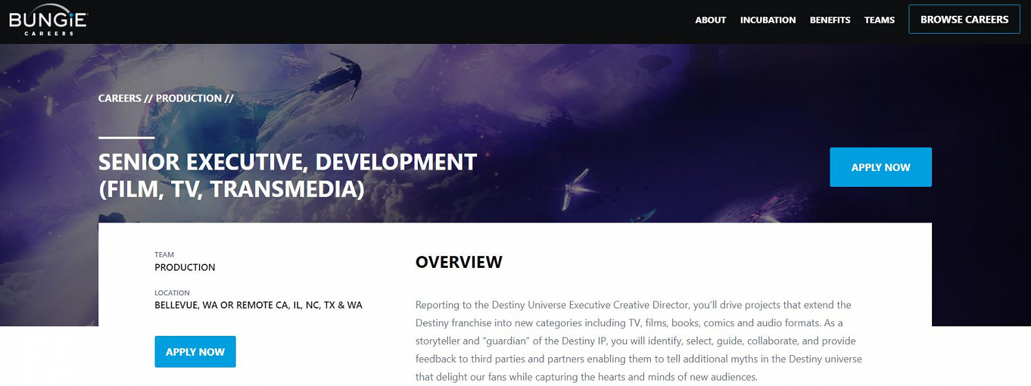 傳聞:Bungie將來有可能擴展命運宇宙的影視業務 傳聞:Bungie將來有可能擴展命運宇宙的影視業務