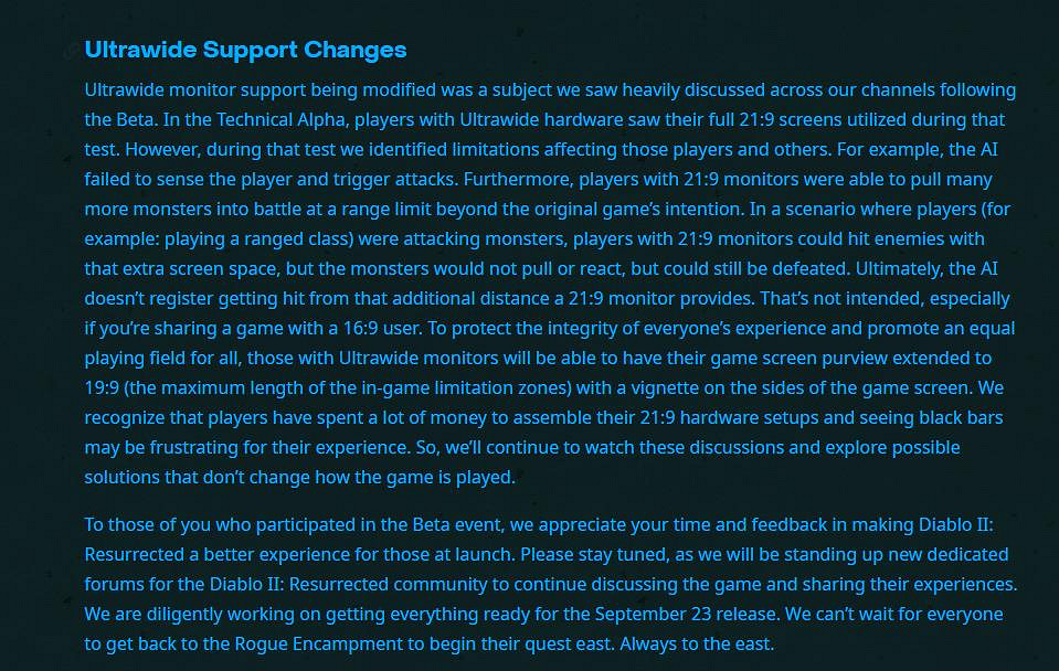 暴雪：《暗黑破壞神2：重製版》21:9顯示破壞遊戲機制