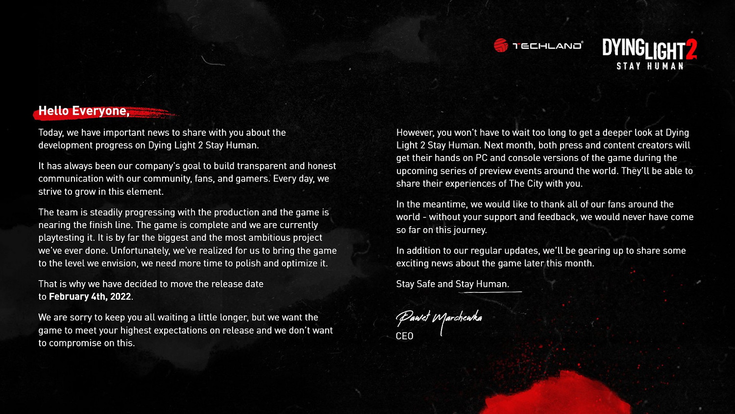 《垂死之光2》又跳票了 改為明年2月發售