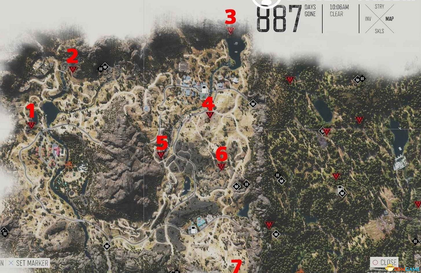 《往日不再》暴走潮位置 暴走潮標注地圖