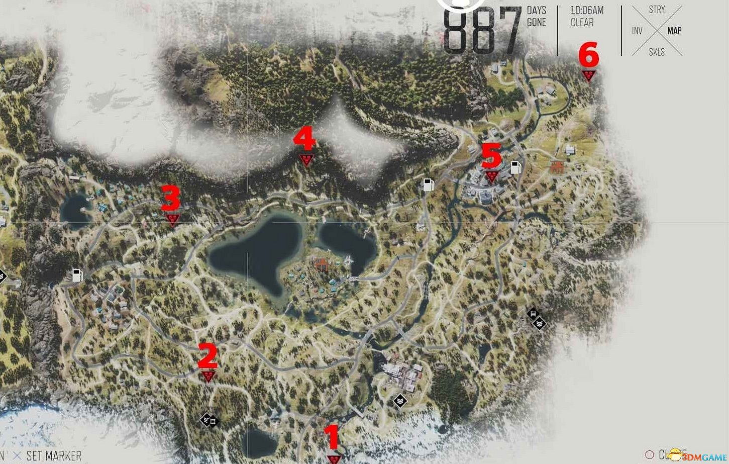 《往日不再》暴走潮位置 暴走潮標注地圖