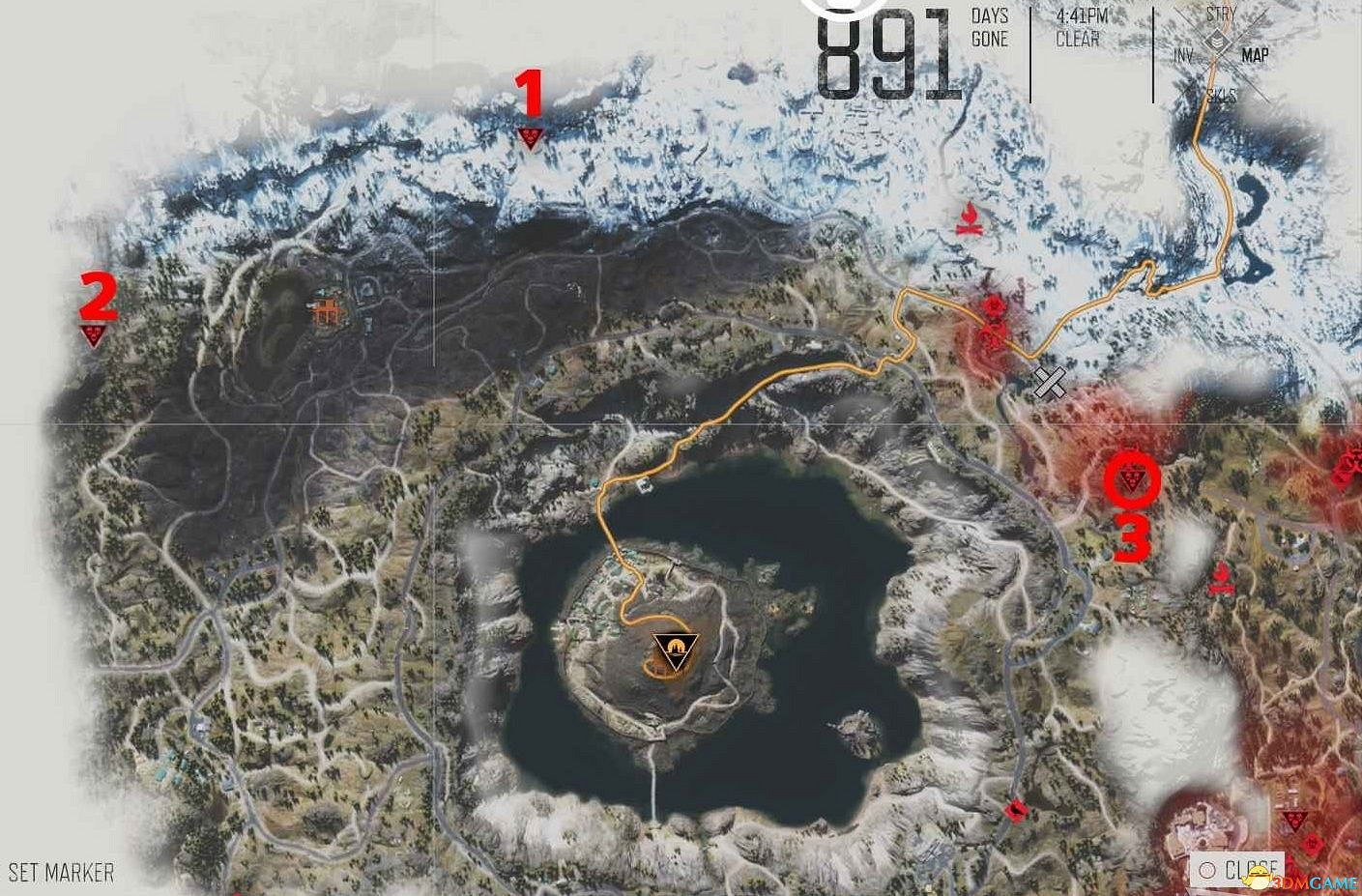 《往日不再》暴走潮位置 暴走潮標注地圖