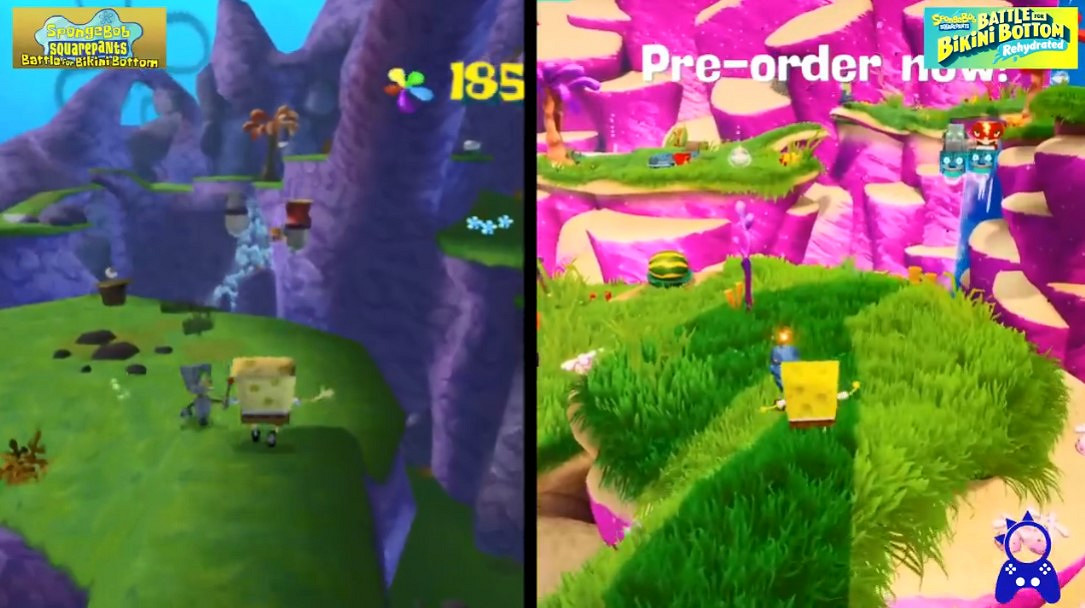 《海綿寶寶:爭霸比基尼海灘 - 再注水》與原版對比 海綿寶寶和派大星都好萌啊 《海綿寶寶:爭霸比基尼海灘 - 再注水》與原版對比 海綿寶寶和派大星都好萌啊