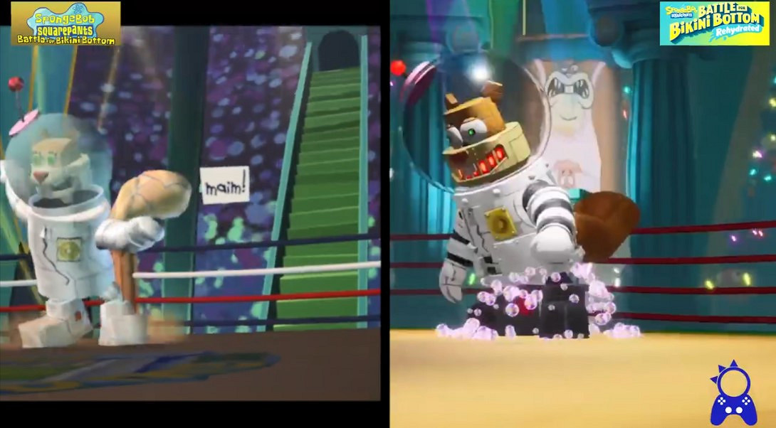 《海綿寶寶:爭霸比基尼海灘 - 再注水》與原版對比 海綿寶寶和派大星都好萌啊 《海綿寶寶:爭霸比基尼海灘 - 再注水》與原版對比 海綿寶寶和派大星都好萌啊