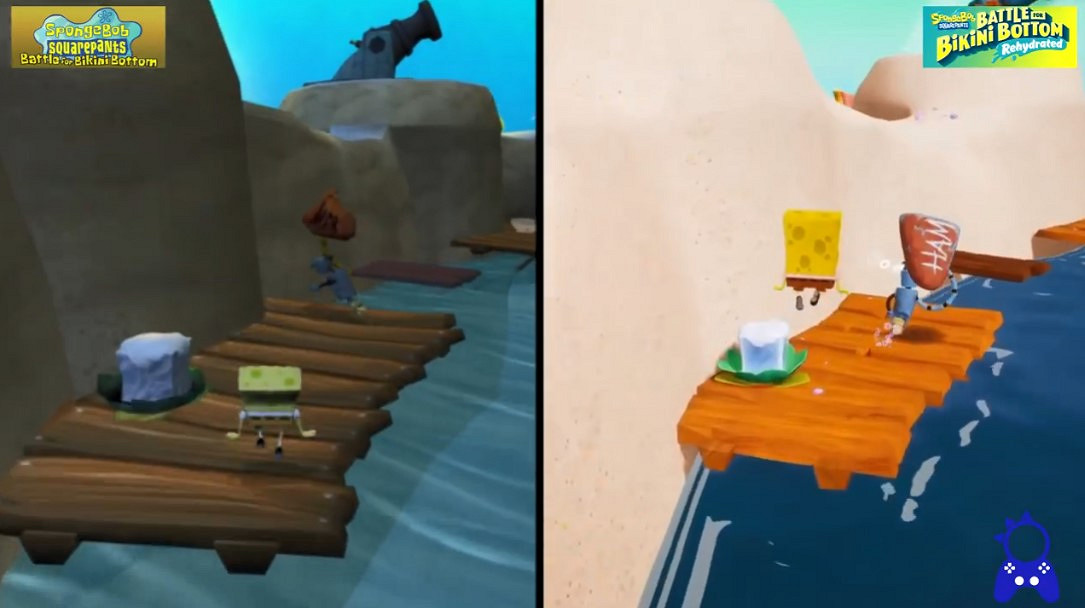 《海綿寶寶:爭霸比基尼海灘 - 再注水》與原版對比 海綿寶寶和派大星都好萌啊 《海綿寶寶:爭霸比基尼海灘 - 再注水》與原版對比 海綿寶寶和派大星都好萌啊