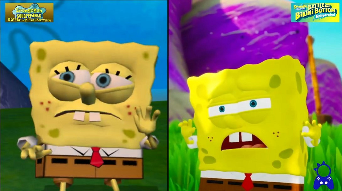 《海綿寶寶:爭霸比基尼海灘 - 再注水》與原版對比 海綿寶寶和派大星都好萌啊 《海綿寶寶:爭霸比基尼海灘 - 再注水》與原版對比 海綿寶寶和派大星都好萌啊