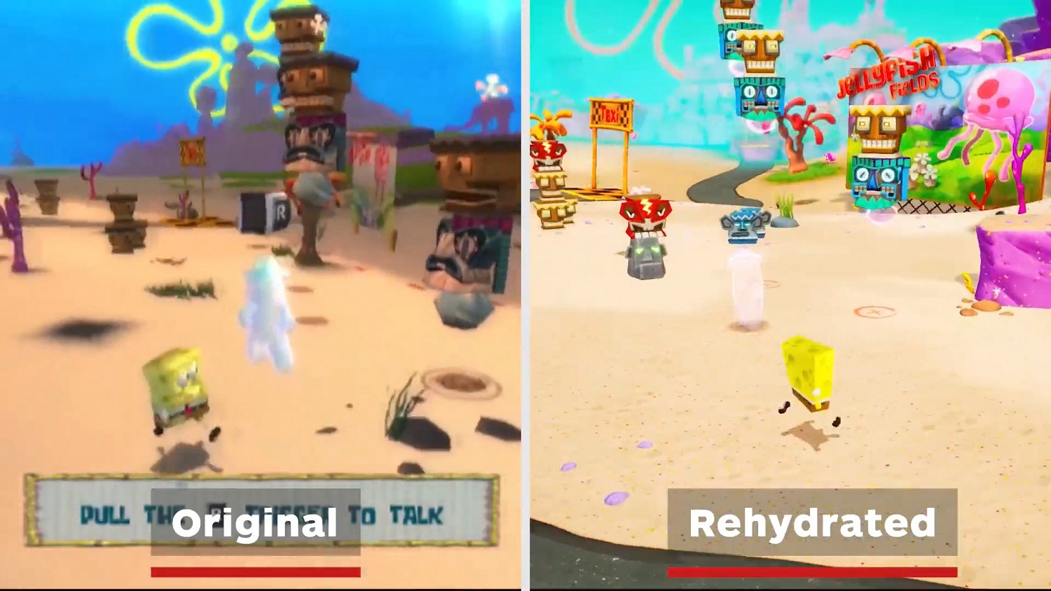 《海綿寶寶:爭霸比基尼海灘》經典版與再注水版遊戲對比 《海綿寶寶:爭霸比基尼海灘》經典版與再注水版遊戲對比