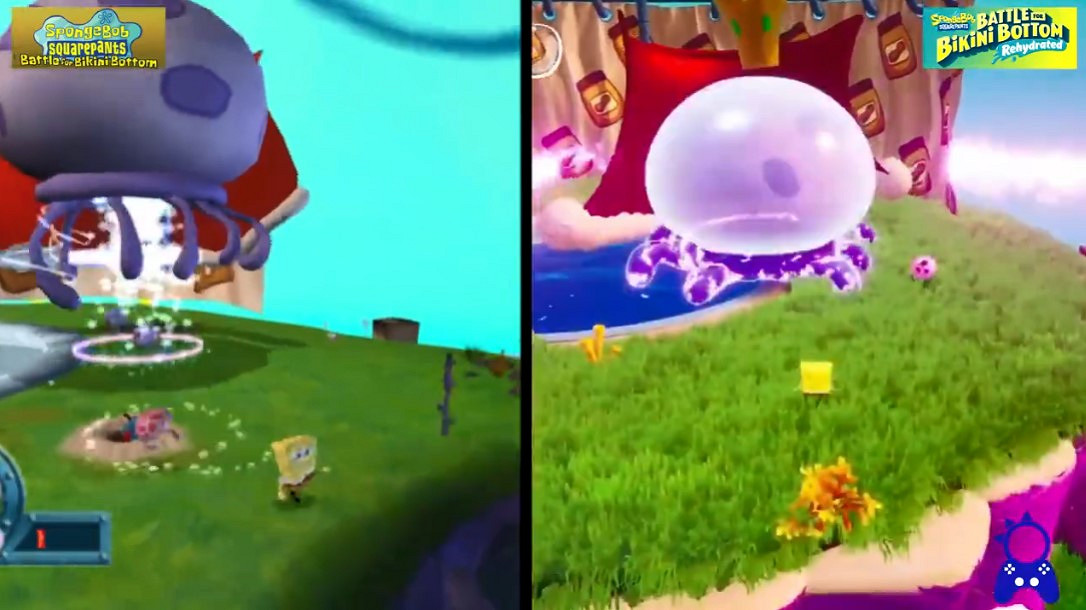 《海綿寶寶:爭霸比基尼海灘 - 再注水》與原版對比 海綿寶寶和派大星都好萌啊 《海綿寶寶:爭霸比基尼海灘 - 再注水》與原版對比 海綿寶寶和派大星都好萌啊