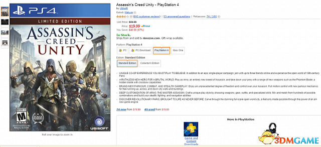 北美亞馬遜將《刺客教條:大革命》降價到20美金 北美亞馬遜將《刺客教條:大革命》降價到20美金