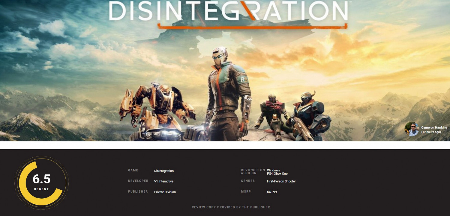 最後一戰創始人打造科幻機甲FPS《崩解》IGN 6分:創意新穎 深度不夠 最後一戰創始人打造科幻機甲FPS《崩解》IGN 6分:創意新穎 深度不夠