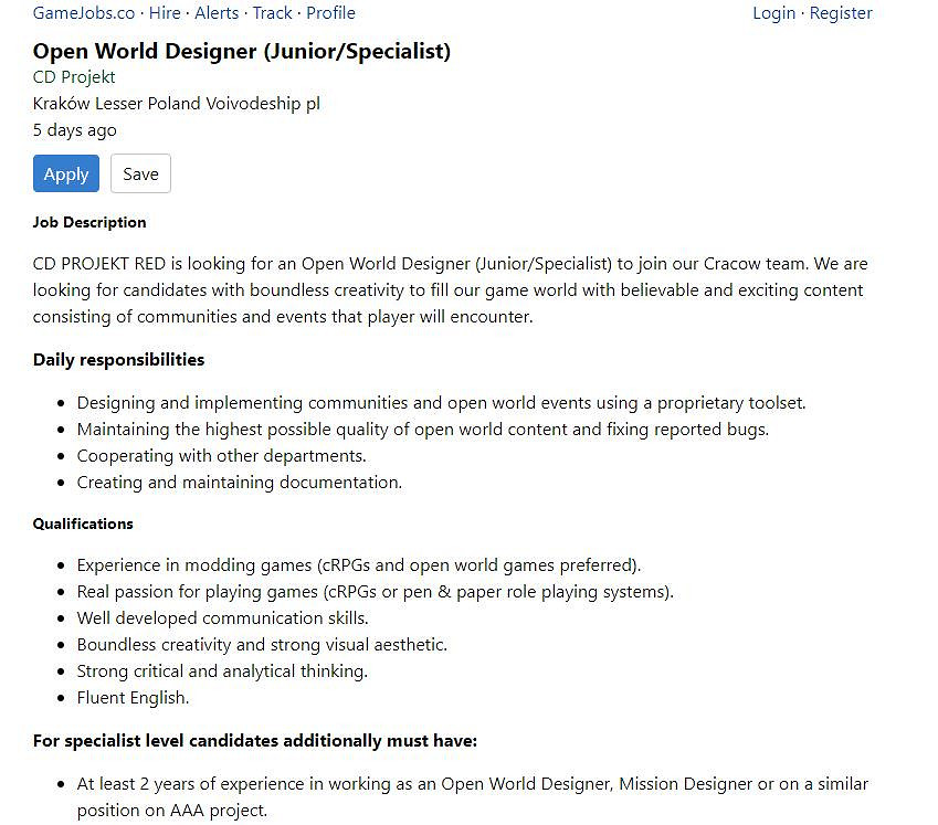CDPR招人開發新開放世界作品 或為《巫師》系列新作 CDPR招人開發新開放世界作品 或為《巫師》系列新作