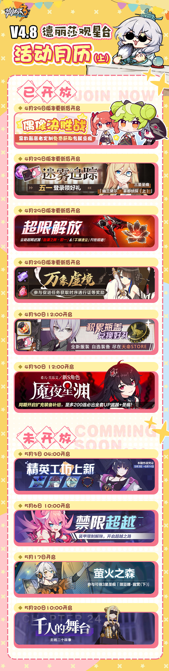 《崩壞3》4.8版本活動 V4.8版本活動日曆上