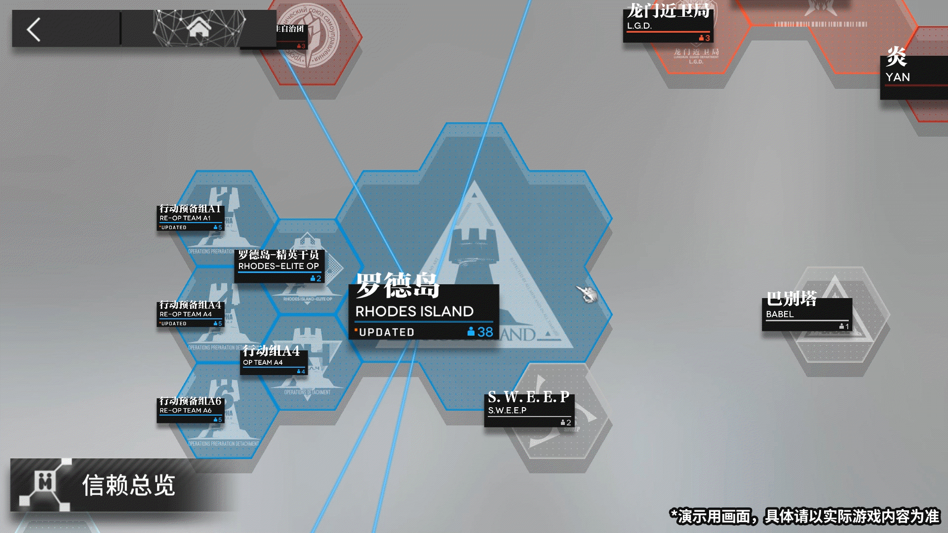 《明日方舟》關係網改動優化 角色關係網系統勢力圖示改動