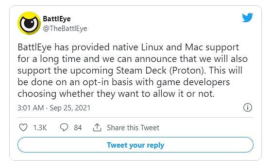 防作弊軟體BattlEye和EAC將支援Steam Deck 防作弊軟體BattlEye和EAC將支援Steam Deck