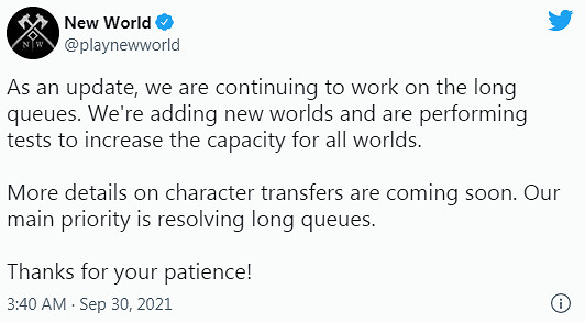 《新世界》太火爆了 數千人排隊等待進入遊戲 《新世界》太火爆了 數千人排隊等待進入遊戲