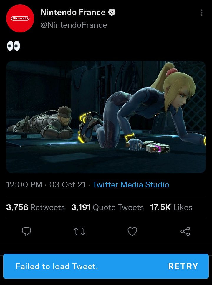 任天堂官推發騷氣圖片引熱議：斯內克盯薩姆斯翹臀