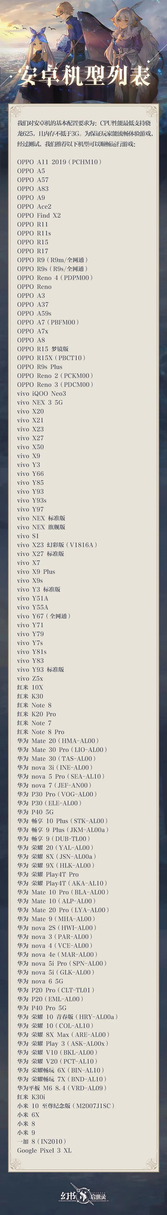 《幻書啟世錄》適配機型介紹 什麽手機能玩