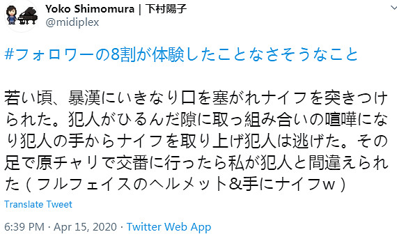 著名遊戲音樂家下村陽子分享過往軼事 勇鬥持刀歹徒結局有點尬