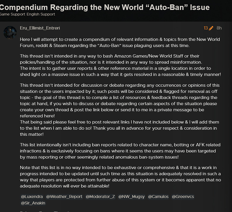 《新世界》玩家通過舉報封禁對手來贏得對戰活動 《新世界》玩家通過舉報封禁對手來贏得對戰活動