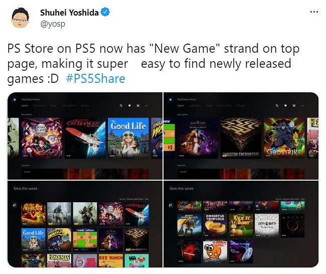 PS5商店首頁新增“新遊戲”頁面 查看新作更快捷 PS5商店首頁新增“新遊戲”頁面 查看新作更快捷