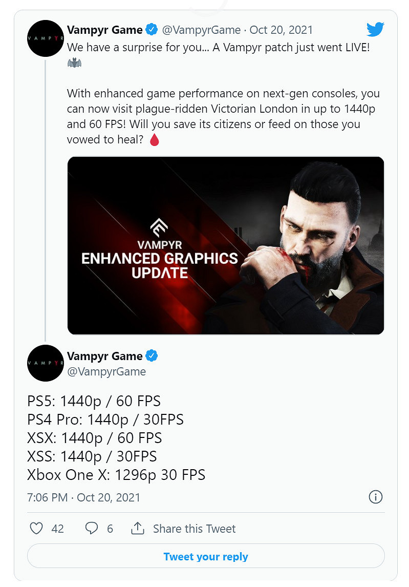 《霧都吸血鬼》性能強化更新檔推出 PS5/XSX支援60FPS