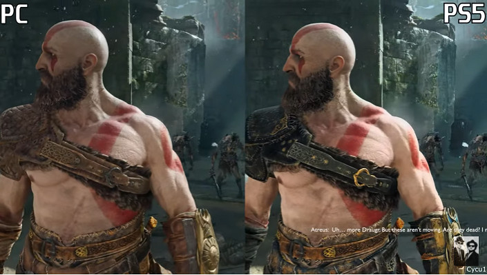 《戰神4》PC版與PS5版畫面對比 差距明顯 《戰神4》PC版與PS5版畫面對比 差距明顯