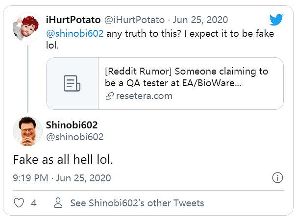 業內人士:《質量效應三部曲》復刻傳聞純屬謠言 業內人士:《質量效應三部曲》復刻傳聞純屬謠言
