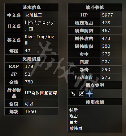 《歧路旅人》北河灘川路全寶箱可獲得物品一覽 北河灘川路全怪物屬性介紹