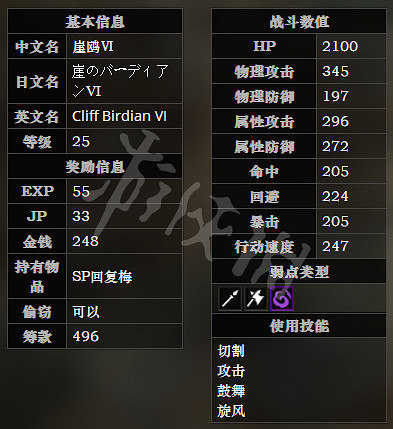 《歧路旅人》南採石峰崖路全寶箱可獲得物品一覽 南採石峰崖路全怪物屬性介紹
