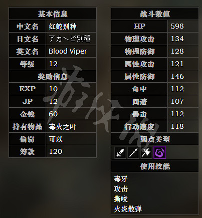 《歧路旅人》毒牙洞窟全寶箱可獲得物品一覽 毒牙洞窟全怪物屬性介紹