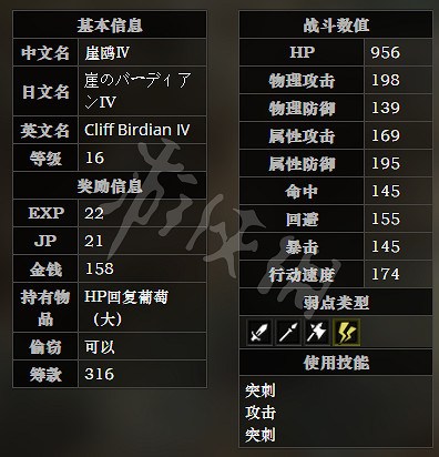 《歧路旅人》南採石峰崖路全寶箱可獲得物品一覽 南採石峰崖路全怪物屬性介紹