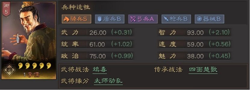 《三國志戰略版》李儒使用攻略 毒士李儒屬性戰法解讀