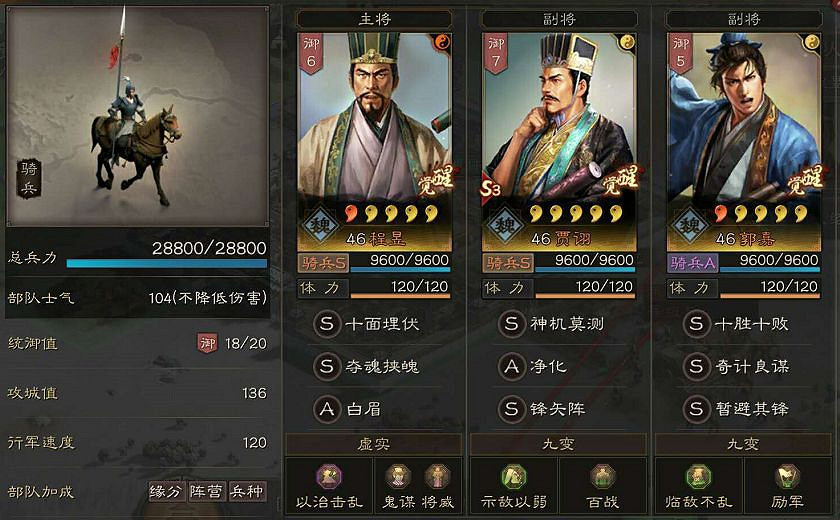 《三國志戰略版》五謀臣陣容搭配推薦 程昱賈詡郭嘉五謀陣容解析