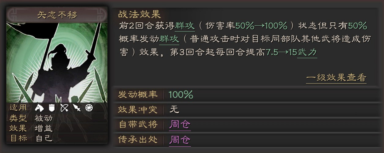 《三國志戰略版》矢誌不移怎麽樣 A級戰法矢誌不移簡評