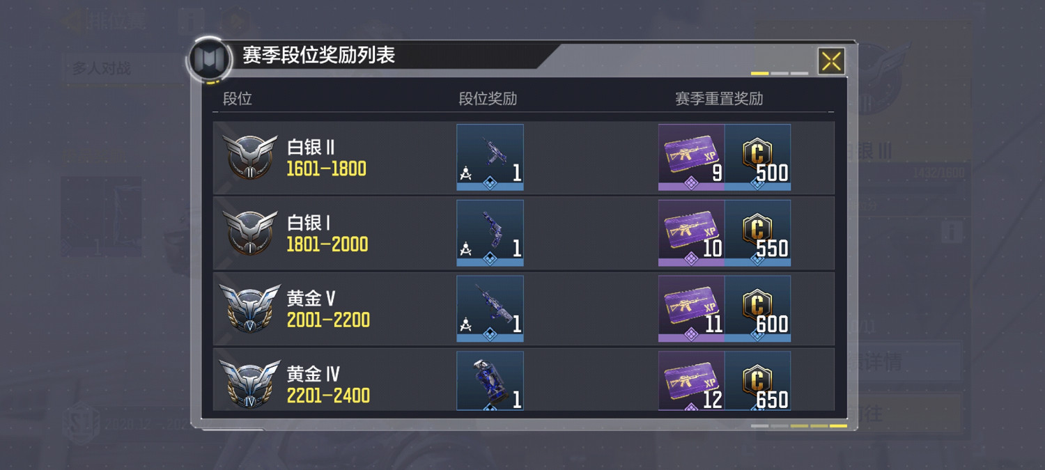 《決勝時刻：Mobile》排位獎勵一覽 中國伺服器S1排位獎勵