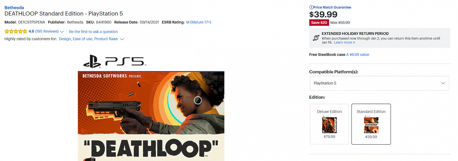 發售僅僅6周後 《死亡循環》已經開啟降價促銷