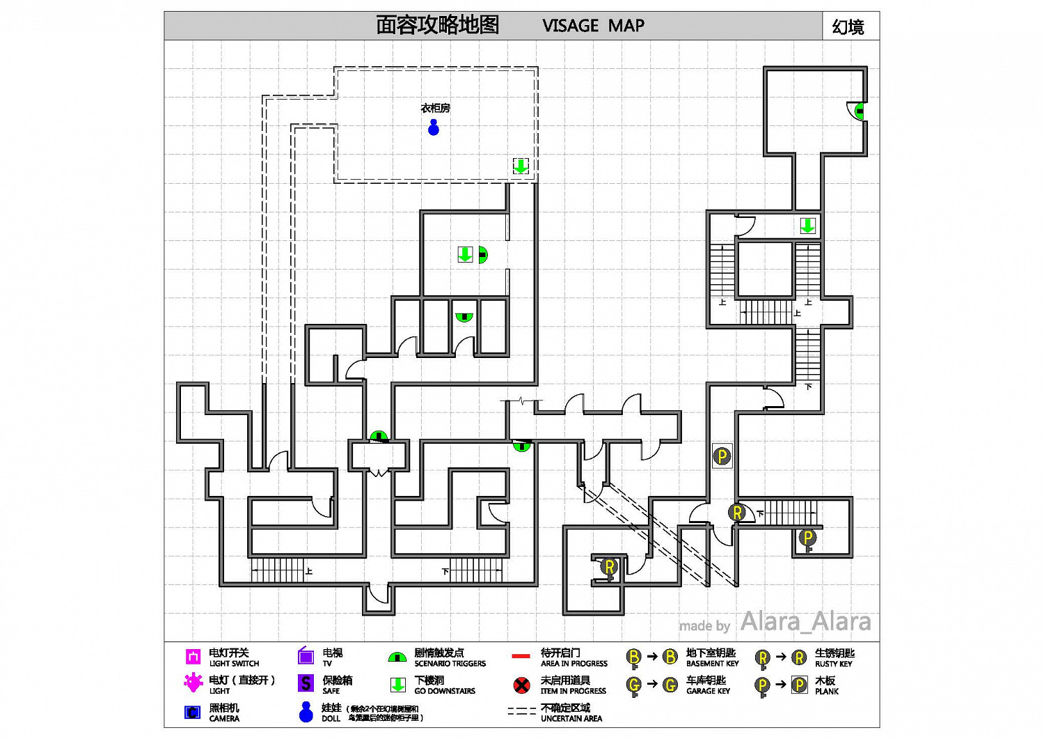 《面容（Visage）》遊戲完整地圖一覽