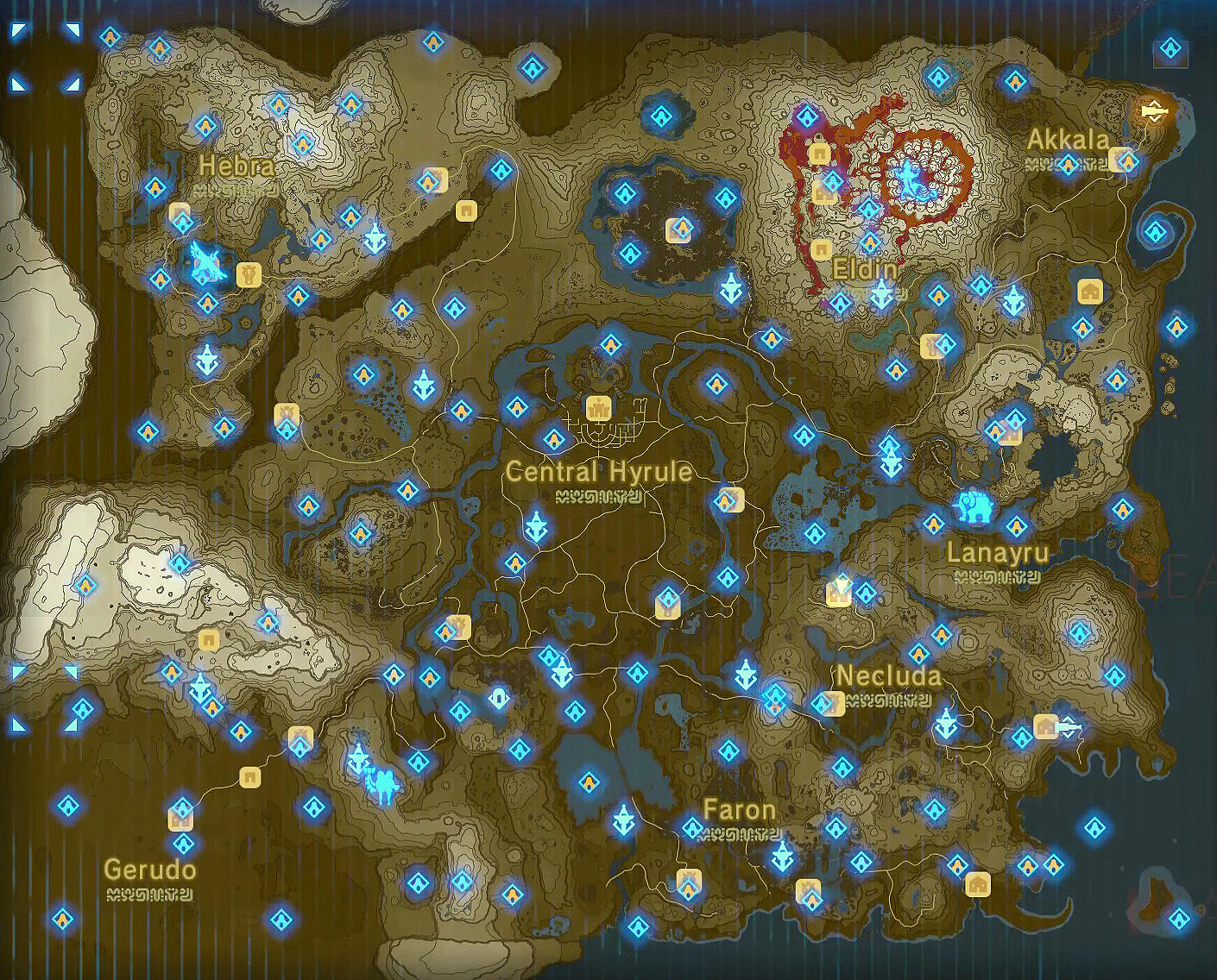 《塞爾達傳說：曠野之息》全神廟位置地圖詳解