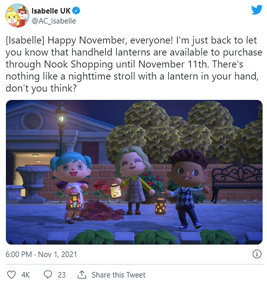 《集合啦！動物森友會》推出新手提燈籠 物品限時供應