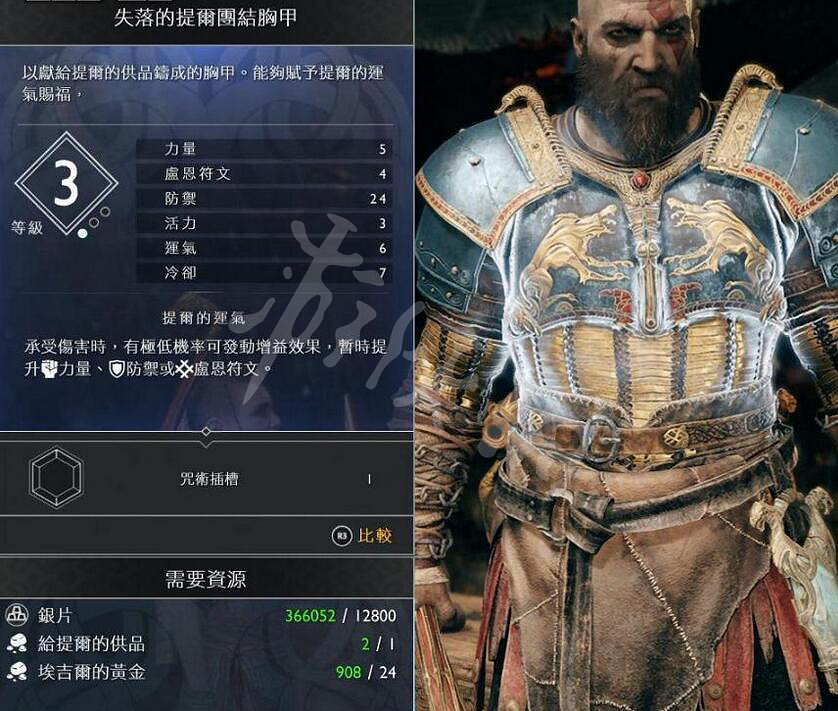 《戰神4》奎托斯全胸甲資料圖鑒大全 奎托斯全胸甲怎麽升級？