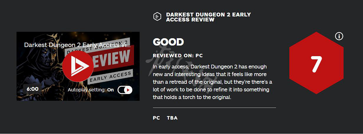 《暗黑地牢2》IGN評分高嗎？遊戲IGN評分一覽