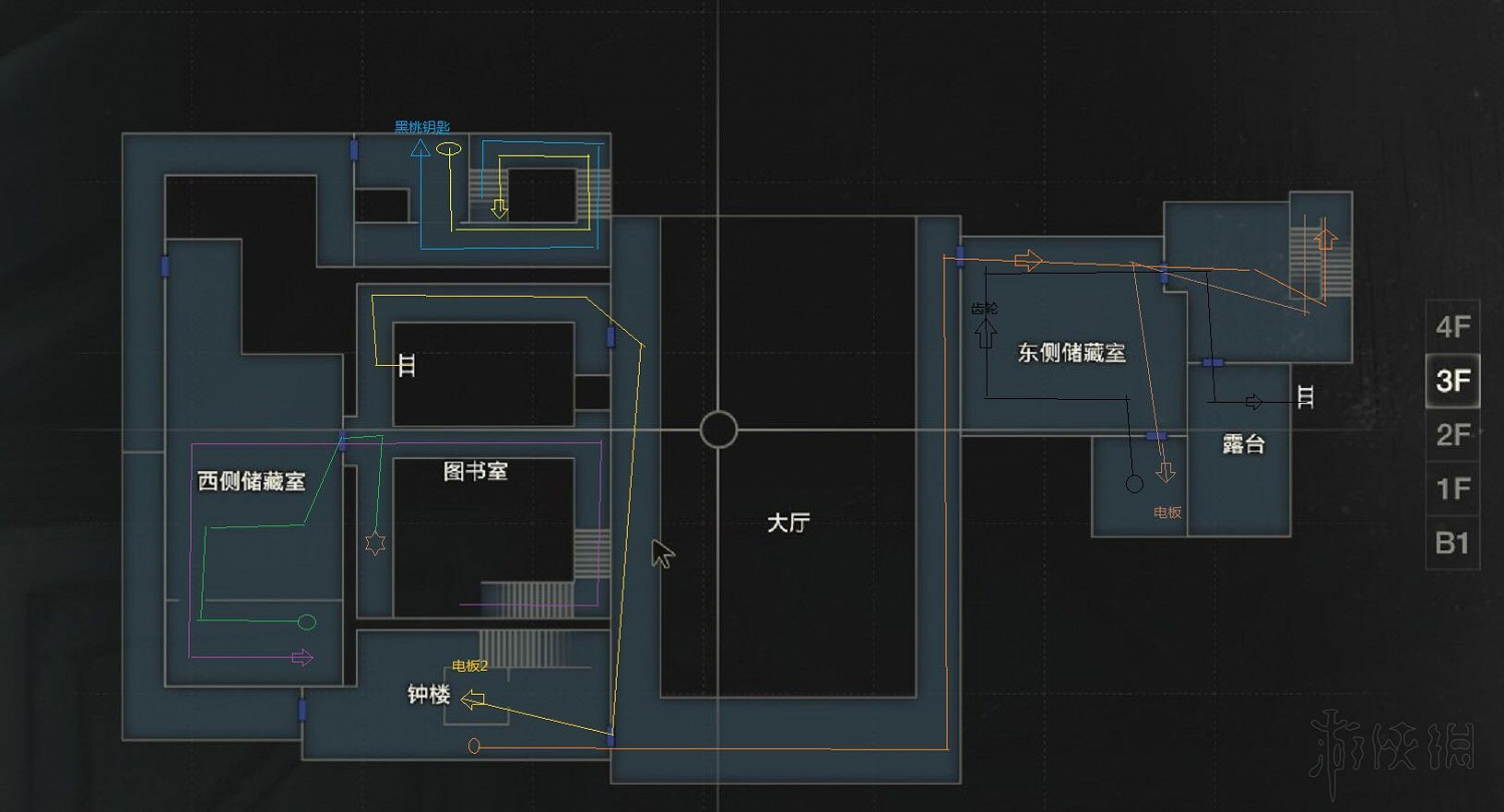 《惡靈古堡2重製版》克萊爾表關警察局路線地圖示注及說明 《惡靈古堡2重製版》克萊爾表關警察局路線地圖示注及說明