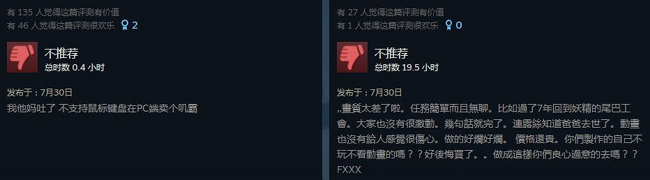 《妖精的尾巴》Steam褒貶不一 不支援鍵鼠畫質差 《妖精的尾巴》Steam褒貶不一 不支援鍵鼠畫質差