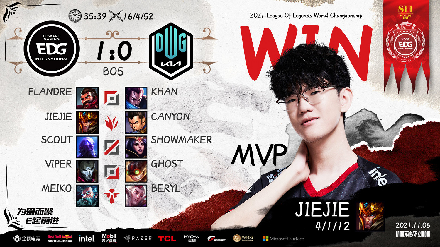 LOLS11決賽落幕 EDG獲得英雄聯盟S11全球總決賽冠軍 LOLS11決賽落幕 EDG獲得英雄聯盟S11全球總決賽冠軍