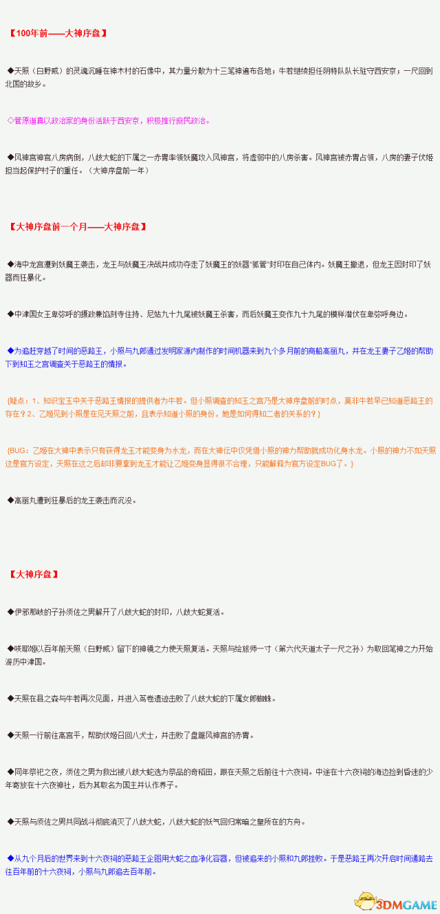 大神絕景版及大神傳重要事件紀年表圖片一覽