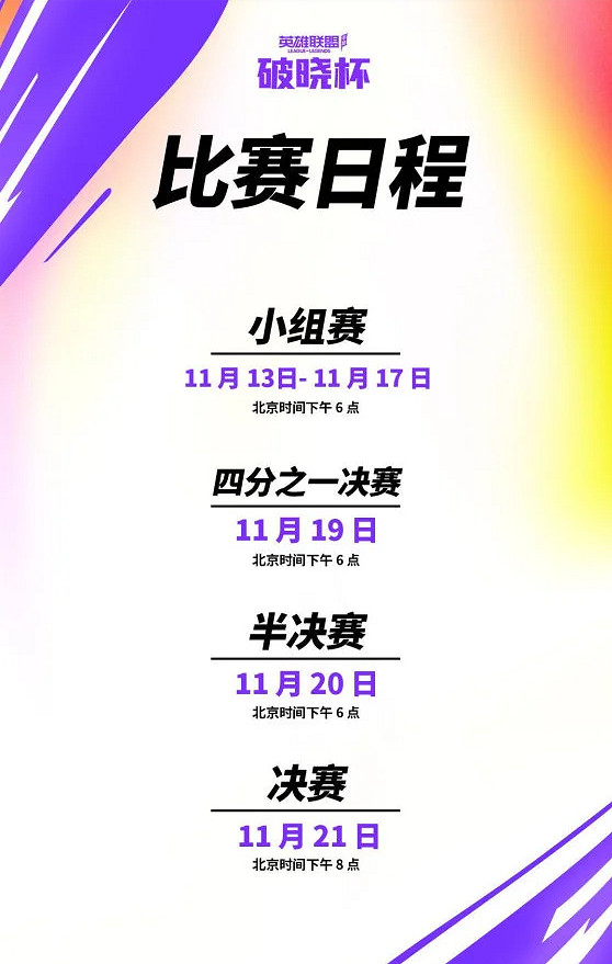 《英雄聯盟手遊》世界賽什麽時候 破曉杯賽程時間介紹
