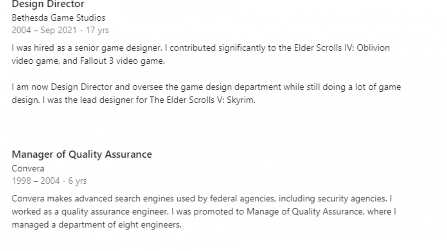 《上古卷軸5》首席設計師現已離開了B社 《上古卷軸5》首席設計師現已離開了B社