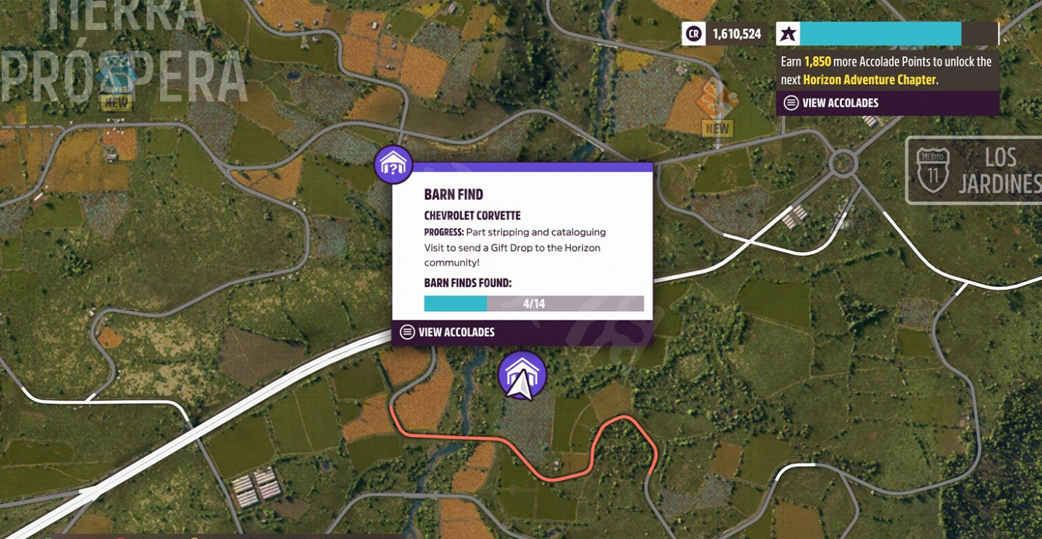 《極限競速地平線5》車房寶物地圖坐標匯總 全車房寶物收集指南