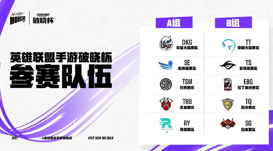 《英雄聯盟手遊》破曉杯賽程表 破曉杯參賽隊伍及小組賽賽程表