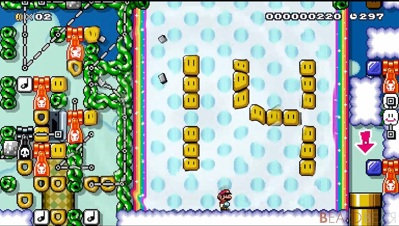 高玩在《超級瑪利歐製造2》中開發出可用的加減法雷腦